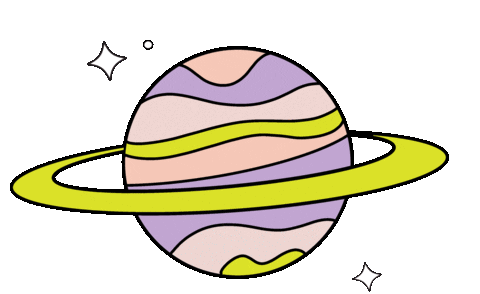 Planet Saturn Sticker by glitzandcosmix