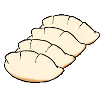 wao_kuma dumplings gyoza hide-and-seek waokuma Sticker