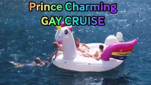 princecharmingGAYCRUISE giphygifmaker fun water unicorn GIF