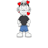 In Love White Monkey Sticker by Zhot