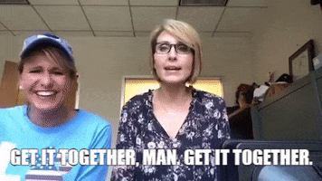 Chicksonright come on get it together chicks on the right mock and daisy GIF