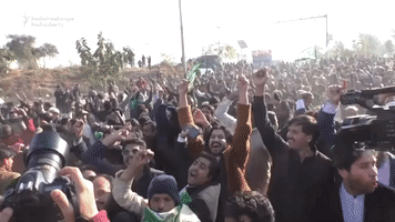 Supporters of Former Pakistani Prime Minister Nawaz Sharif Protest Corruption Prison Sentence