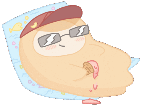 Sunbathing Ice Cream Sticker
