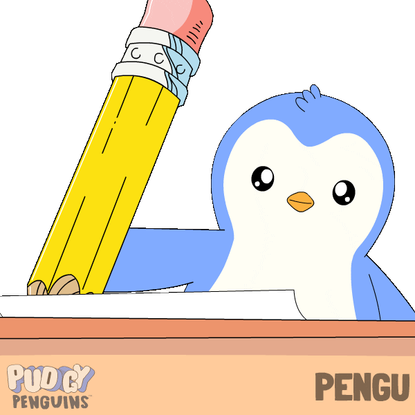 Fire Write That Down Sticker by Pudgy Penguins
