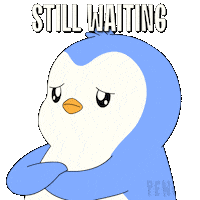 Sad Still Waiting Sticker by Pudgy Penguins