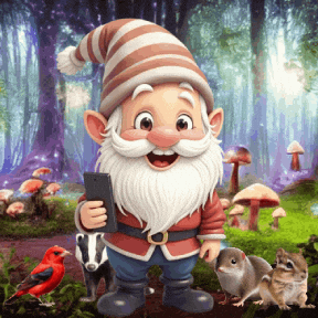 Cute Gnome Taking A Selfie GIF