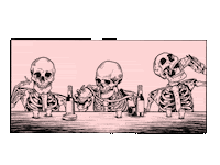 SoreToothDesigns drinking drunk skull alcohol Sticker