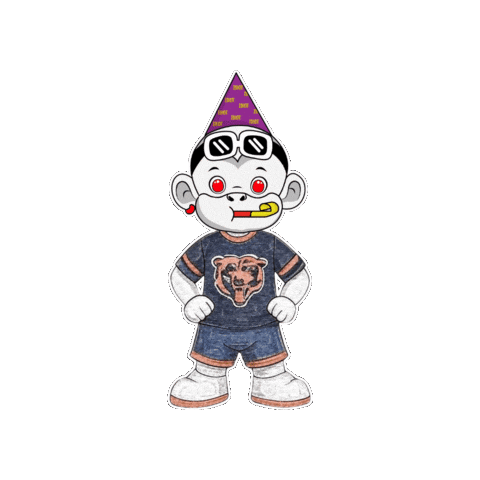 Chicago Bears Cute Monkey Sticker by Zhot