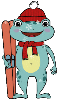 post_familyresort play tennis frog winken Sticker