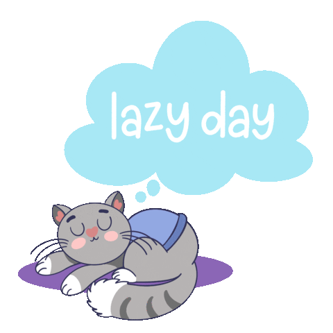 Cat Lazy Day Sticker