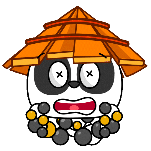 Scared Panda Sticker by Imaginary Ones