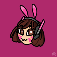 jenchibi pink bunny rabbit gamer GIF