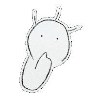 erinleehong white animal character wait Sticker