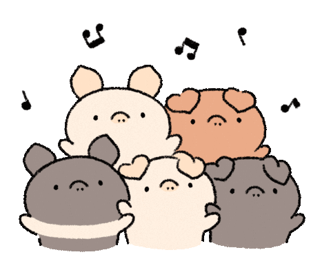 Pig Singing Sticker by BREAD TREE