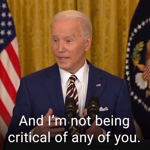 And I'm not being critical of any of you.