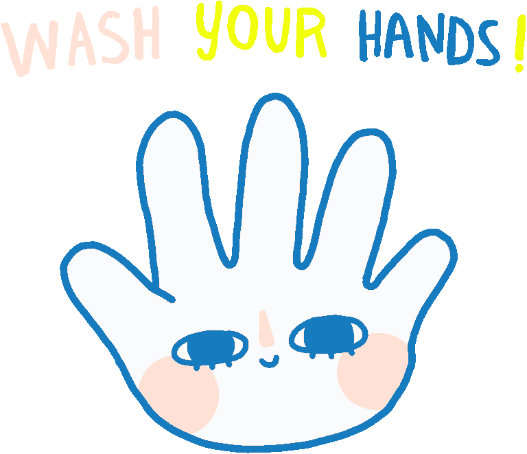 Clean Hands Hand Sticker by whee