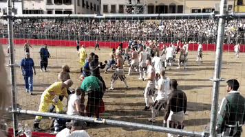 Teams Compete in the ‘Calcio Storico’ in Florence