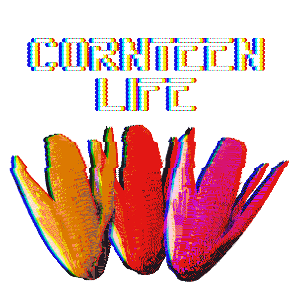 Corn On The Cob Glitch Sticker by Silvana Gee