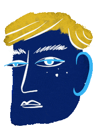 Wink Guy Sticker by Ioana Nicoară