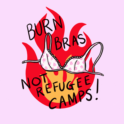afroditisart giphyupload feminist refugeeswelcome nohumanisillegal GIF