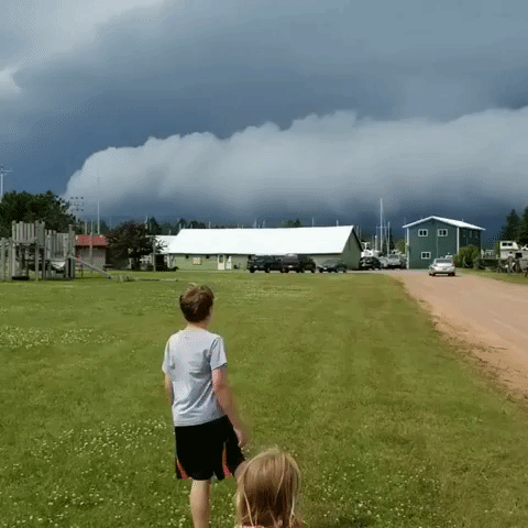 Shelf Clouds Linger Near Lake Superior on Independence Day