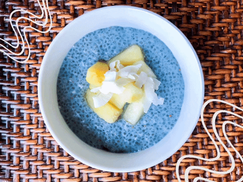 hannahmarierush pineapple coconut blue wave smoothie bowl GIF