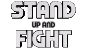 Stand Up And Fight Free Palestine Sticker by OpticalArtInc.