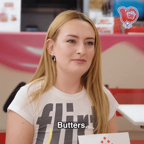 Butters Amelia Dimoldenberg GIF by Chicken Shop Date
