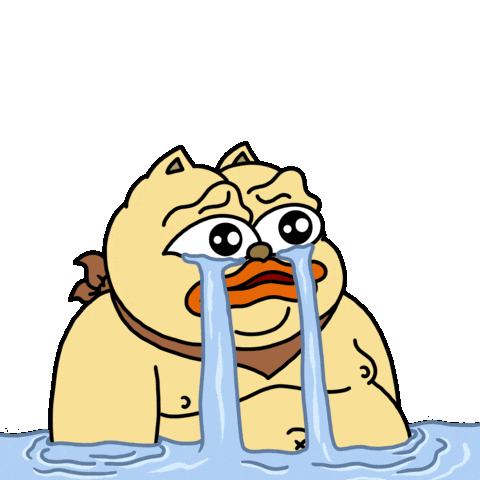 Sad Ocean Of Tears Sticker by ChonkyCom