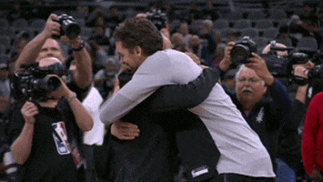tony parker hugging GIF by NBA