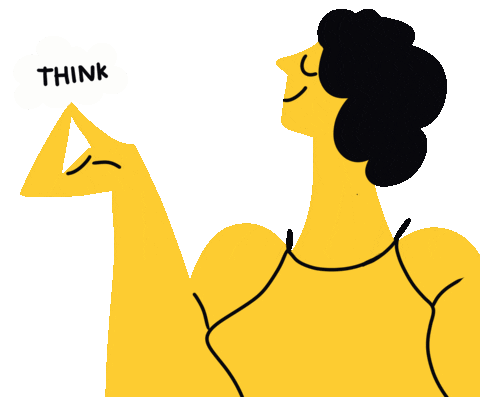 Girl Think Sticker by Bananadesign
