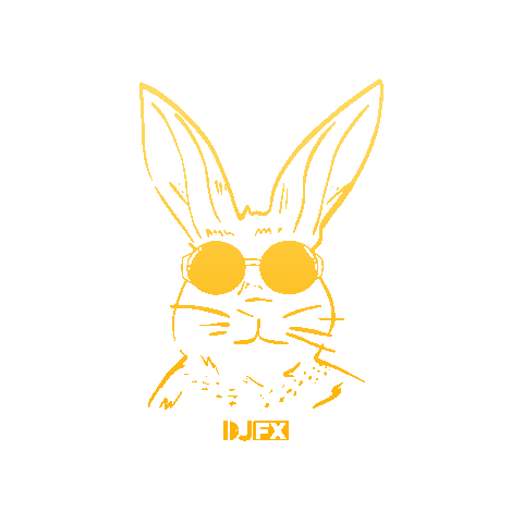 Glasses Bunny Sticker by Dj FX