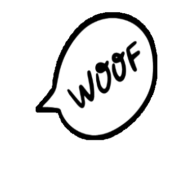 pobykylorey woof bark pobykylorey Sticker