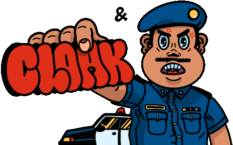 Angry Police Sticker by cloakwork