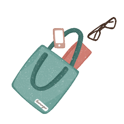 paolasorailustra giphyupload totebag neonaga Sticker