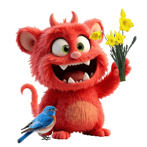 Spring Cute Monster Sticker