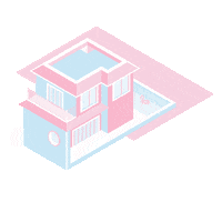 2708C villa babyblue babypink 2708c Sticker