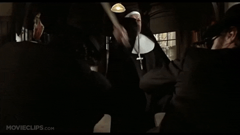 theBigE giphygifmaker penguin nun blues brothers GIF