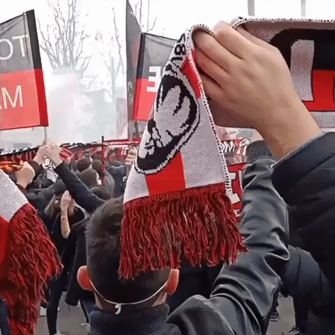 AC Milan Fans Gather Near Italy's San Siro Stadium