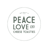 Wrightscafe love coffee peace cheese Sticker