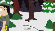 snow yell GIF by South Park 