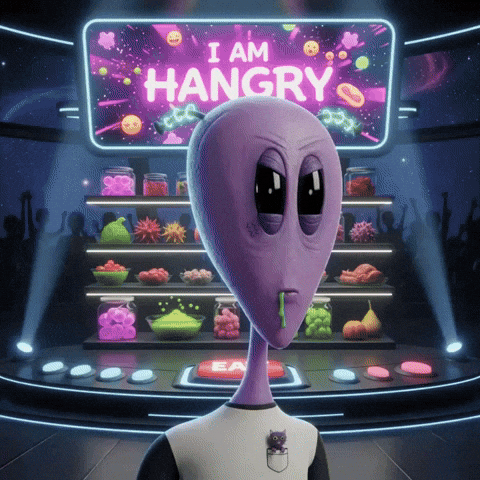 Hungry GIF by Lonely Aliens