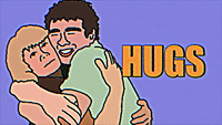two humans hugging