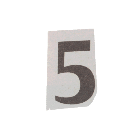 Number 5 Typography Sticker
