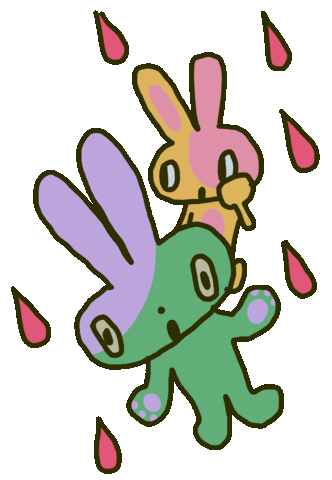 cinderb1ock giphyupload illustration shocked bunny Sticker