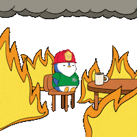This Is Fine Hot Coffee Sticker by Pudgy Penguins