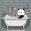 Rubber Duck Bathtub GIF by Kanpai Pandas