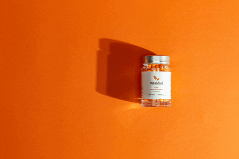 Vitaldiol giphyupload orange pills relief GIF