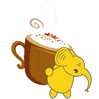 yellow_fant cold elephant coffe yellowfant Sticker