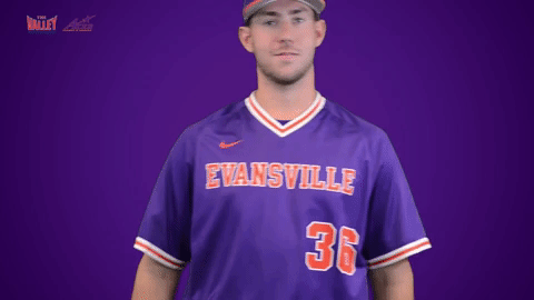 purple aces evansville GIF by Missouri Valley Conference